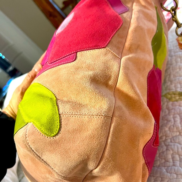 Coach Limited Edition Poppy Floral Appliqué Pink Leather Large Tote Bag - Picture 8 of 16